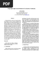 Using Lightweight Formal Methods in User Interface Verification