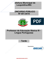 Prova Idecan Leopoldina 2016 Português