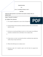 Sample Questions For 2019-2020 Following Sample Questions Are Provided For The Benefits of Students. They Are Indicative Only