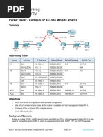 4.1.2.5 Packet Tracer - Configure IP ACLs To Mitigate Attacks