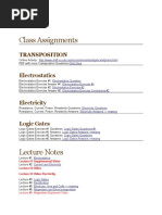 5th Form Class Assignments: Transposition Electrostatics