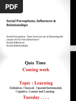 B - Social Perceptions, Influences and Relationships