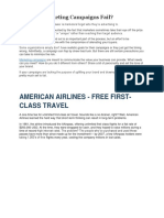 American Airlines - Free First-Class Travel: Why Do Marketing Campaigns Fail?