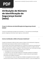 Atribuição de Número de Identificação de Segurança Social (NISS) - Seg-Social - PT 5 Paginas