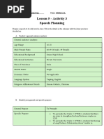 Lesson 5 - Activity 3 Speech Planning