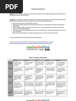 Novel Board Game Rubric