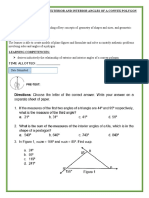 Topic: Relationships of Exterior and Interior Angles of A Convex Polygon Week 6 Content Standard