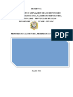 Memoria Calculo Hidraulico - Sistema de Agua Potable