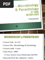 Sci 123 - Microbiology & Parasitology: 2 Sem. AY 2021-2022