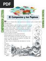 Ficha El Campesino y Los Pepinos para Tercero de Primaria