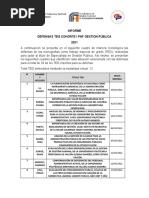 INFORME DE DEFENSAS REALIZADAS Cohorte I