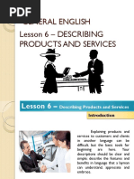 General English: Lesson 6 - Describing Products and Services