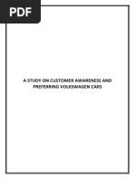 A Study On Customer Awareness and Preferring Volkswagen Cars