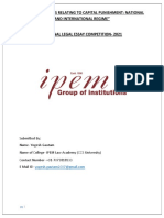 "Analysis of Laws Relating To Capital Punishment: National and International Regime" National Legal Essay Competition-2021