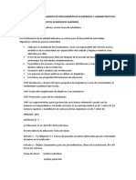 Elaboración Del Documento de Procedimientos Académicos y Administrativos