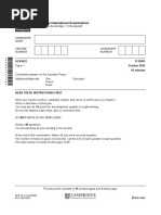 Cambridge Secondary Checkpoint - Science (1113) October 2016 Paper 1