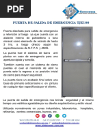 Ficha Técnica de Puerta de Salida de Emergencia TJE100