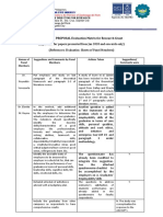 RESEARCH PROPOSAL Evaluation Matrix For Research Grant: JRMSU RES Form 003