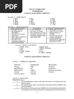 Science 10 Quarter 2 Key of Correction