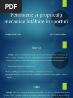 Fenomene Și Proprietăți Mecanice Întâlnite În Sporturi