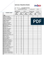 Summary of Quarterly Grades: Region Division School Name School Id