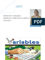 Ejemplos Variables. Operacionalización. Febrero 2022