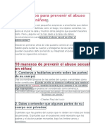 10 Consejos para Prevenir El Abuso Sexual en Niños