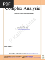 Complex Analysis: P Kalika Notes