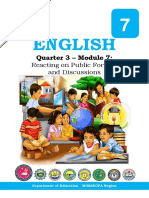 English 7 - Quarter3 - Mod7 - Reacting-on-Public-Forums-and-Discussions