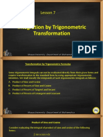 Lesson 7 Transformation by Trigonometric Formulas