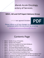 West Midlands Acute Oncology, Directory of Services.: MSCC, AO and CUP Expert Advisory Group