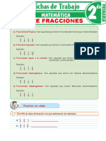 Clases de Fracciones para Segundo Grado de Primaria