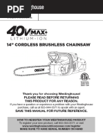 14" Cordless Brushless Chainsaw: User Manual