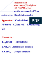 Tetra Ammine Copper (II) Sulphate