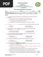 First Grading Examination in Mapeh 7 Sy. 2021-2022