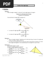 Cosinus D'un Angle Aigu.