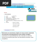 Expriencia de Aprendizaje #1 - 5to Grado 2022