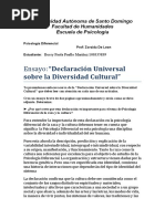 Ensayo Declaración Universal Sobre La Diversidad Cultural" BESSY PAOLA PUELLO 100335839