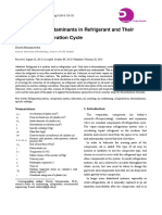 Presence of Contaminants in Refrigerant and Their Effect On Refrigeration Cycle