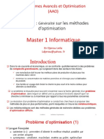 Algorithmes Avancés Et Optimisation (AAO) : Chapitre 3: Sur Les Méthodes D'optimisation