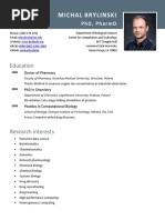 Michal Brylinski's CV