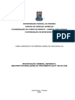 TCC - Investigação Criminal Defensiva - UFPB - Camila