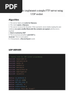 C Program To Implement A Simple FTP Server Using UDP Socket