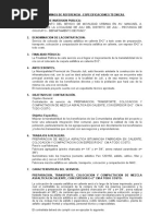 Terminos de Referencia Carpeta Asfaltica Solo Especificaciones