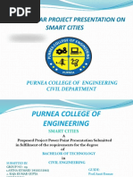 Second Year Project Presentation On Smart Cities: Purnea College of Engineering Civil Department