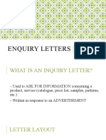 Enquiry Letters