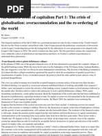 An Historic Crisis of Capitalism Part 1: The Crisis of Globalisation: Overaccumulation and The Re-Ordering of The World