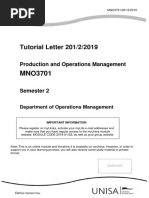 Tutorial Letter 201/2/2019: Production and Operations Management