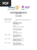 Programme: District Team Training Seminar (DTTS) and Assistant Governors' Training Seminar (Agts) March 4 - 5, 2022