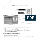 BOSCH D1255 Keypad Operation Instructions: To Turn The Security System On (Arm The Perimeter and Interior)